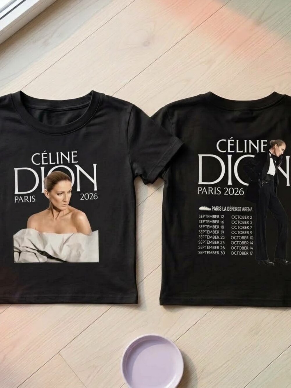 Celine Dion Paris Tour 2026 Black T-Shirt S-4XL